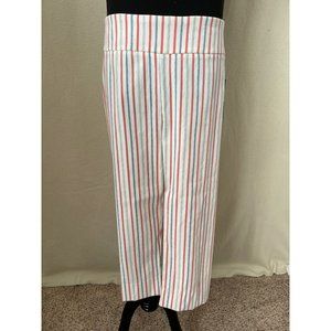 Zac & Rachel Vertical Striped Crop Semi-Wide Leg Pants, 22W